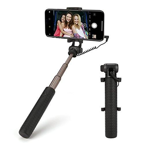 Selfie Stick,Foneso Selfie-Stangen Ausfahrbar Kabelgebunden fÃ¼r Smartphones