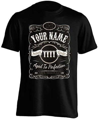 Aged to Perfection - 'Your Name' and 'Birth Year' Personalised - Mens T Shirt