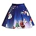 Produktbild JYJM 2018 Frauen Weihnachten Santa 3D Print Flare Elastische Hohe Taille Cosplay Ballkleid Rock Rockabilly Kleid Partykleider Cocktailkleider GD6086 Oodji Ultra Damen Viskose-Kleid Basic