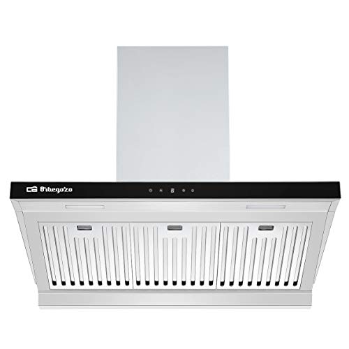 Orbegozo DS 63190 IN Hotte aspirante 90 cm, classe A, filtres en aluminium professionnels amovibles, extraction 636,2 m3/h, éclairage LED, 3 niveaux de puissance