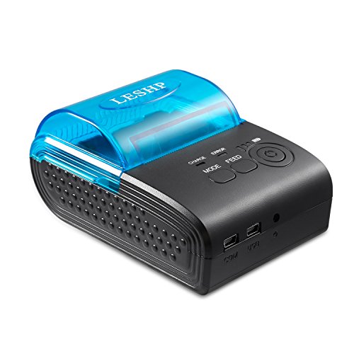 Thermal Drucker, LESHP Schwarz Leichtgewicht 58 mm Mini Portable Bluetooth 2.0 Wireless Drucker für IOS Android Windows USB POS Drucker (58mm) - 9