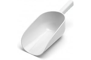 MISTERMOBY Pelle alimentaire en plastique robuste 34 Cm. – Pelle à glaçons, farine, céréales, bonbons – Mesure et distribution pour cuisine, bar et fête