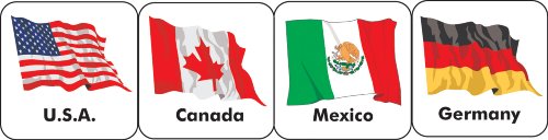 Preisvergleich Produktbild Eureka Welt Flaggen Aufkleber, 20 Länder