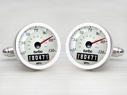 'Sport' White Personalised Speedometer Cufflinks