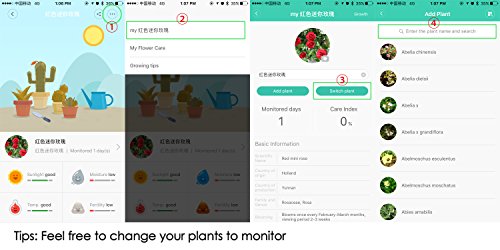 Xiaomi Smart Plant Monitor, Ollivan kabelloser Pflanzen-Sensor Bluetooth Smart Boden Tester Moisture Meter Boden Nährstoff Wasser Licht Prüfer Weiß - 8