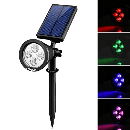 [LED 4 Farbe ]Mpow Spot Leuchte Solarleuchten mit 4 Farben LED IP65 Wasserdicht Gartenleuchten mit 200 Lummen Gartenleuchte mit Erdspieß Solar Spotlight für Garten Deko Garten / Outdoor Landscape - 5