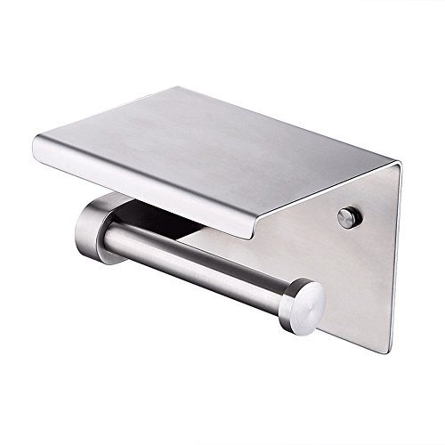 Preisvergleich Produktbild KES Toilettenpapierhalter aus hochwertigem Edelstahl, Gebürsteter, BPH201S1-2