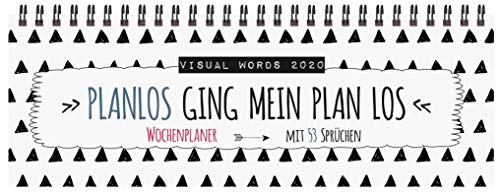 Tischquerkalender Visual Words 2020: 1 Woche 2 Seiten; Bürokalender mit viel Platz für Notizen; Format: 29,8 x 10,5 cm