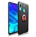 Produktbild LAGUI Hülle, für Huawei P Smart 2019, Ultradünne Weiche Silikon Magnetischen Autohalterungen Spezielle Handyhülle Mit 360 ° Verdrehbare Ring. rot+schwarz