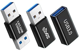 Herfair USB to USB Adaptor,USB 3.0 Adapter Coupler(3-Pack) Male to Female Converter,USB 3.1 Male to Male Extender Female to Female,10Gbps USB Connectors Kit