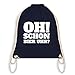 Produktbild Statement Shirts - OH! Schon Bier Uhr - Unisize - Navy Blau - WM110 - Turnbeutel & Gym Bag