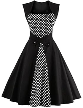 IMUYI Frauen Polka Dot Retro Vintage Style Cocktail Party Swing Kleid
