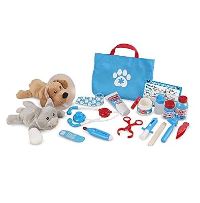 Melissa et Doug 18520 (24 Pcs) Pet Vet Ensemble de Jeu – Examiner et à Traiter, Multicolore