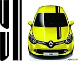 renault clio motorhaube öffnen Supersticki Vinly Folien SUPERSTICKI Renault Clio Motorhaube Streifen ca 140cm Aufkleber Sticker Decal aus Hochleistungsfolie Aufkleber Autoaufkleber Tuningaufkleber Racingaufkleber Rennaufkleber Hochleistungsfoli