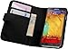 Produktbild Weekendy Express Qualität Samsung Note3 Schwarz Flip Wallet PU Ledertasche mit Zwei Kartensteckplätze für Samsung Note3