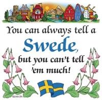 Swedish Souvenirs Magnet Tile (Tell Swede)