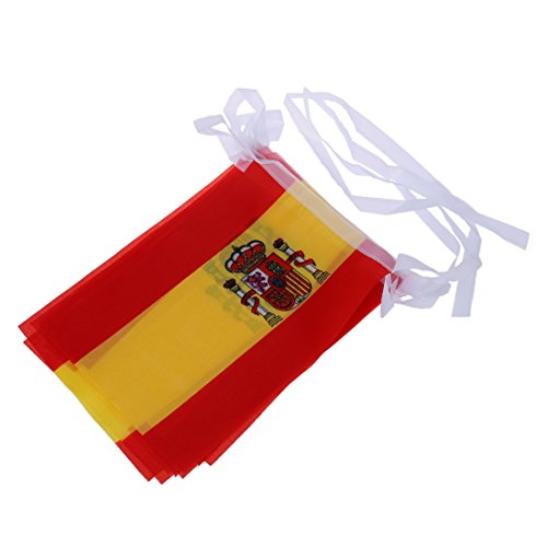 SODIAL(R) 3 m Pride Passion Party Spain Bunting Small Flag Accessory