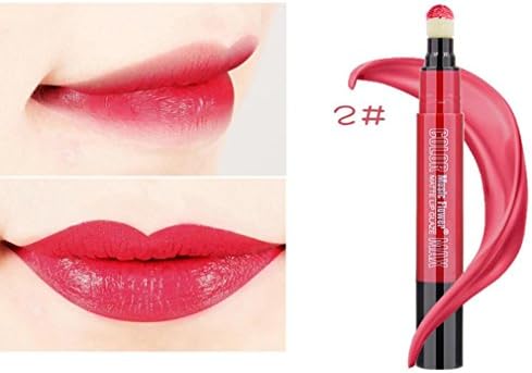 2018 Matte Silky Bite Lip Lipsticks, GreatestPAK Makeup Rotating Soft Air Cushion Sponge Lipstick (2#)