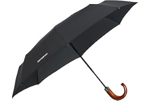 Samsonite Wood Classic S - 3 Section Auto Open Close Crook Paraply, 33 cm