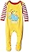 Rockin' Baby Unisex Baby Elephant Applique All in One Footies, Yellow, 6-9 Months