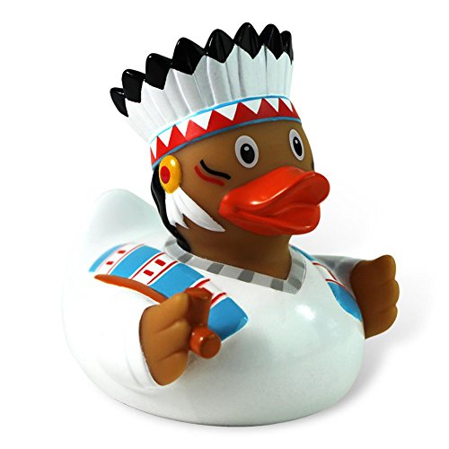 Preisvergleich Produktbild HC-Handel 919933 Vinyl Badeente "Häuptling" 9 cm