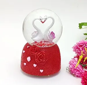Lucky Snowflakes Crystal Ball Snow Globe Beautiful Love Couple with Music and Change Lighting Effect