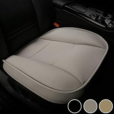 LUOLLOVE Housse de Siège Voiture Auto, Protecteur de Siège de Voiture Avant Super Doux Confort,Coussin de Siège Auto Respirant Cuir PU Étanche,52 * 51cm(1 Pièce-Gris)