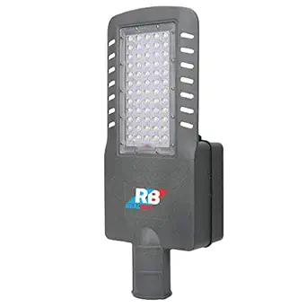 REALBUY Solar LED Street Light 30W Luminary with inbuilt 30 Ah LiFePo4 Battery (Cool White 6500k)