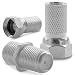 Produktbild UC-Express 2X F-Stecker 1x F-Verbinder High End Nickel 7mm mit breiter Mutter und Gummidichtung für Sat HD HDTV DVB-T TV Antennen und Koaxialkabel