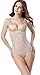 Smile YKK Women Mesh Deep V Slimming Control Bodysuit Apricot 3XL Waist 86-93 cm