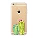 Produktbild BoomTeck iPhone 6S TPU Hülle, iPhone 6S HandyHülle Silikon Gel Slim Transparent Schutzhülle für 4.7" iPhone 6/iPhone 6S Ultra Dünn Durchsichtig Gummi Back Cover Tropisch Sukkulenten Kaktus Muster