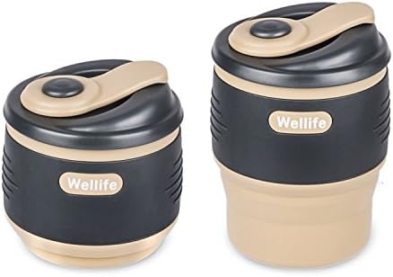 Wellife Collapsible Coffee Cup, Portable Travel Cup Foldable Silicone Mug for Outdoor/ Camping/ Hiking 12oz(350ml)