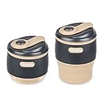 Wellife Faltbarer Kaffeebecher aus Silikon, Kaffee to go Becher 350ml, Zusammenklappbare kaffeetasse klappbarer Reise Becher für Outdoor Camping