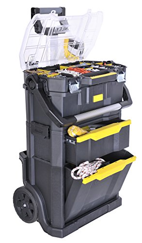 Stanley Rollende Werkstatt 2in1, 19″ Werkzeugtrage mit Organizer, Schublade, Teleskopgriff, aus Kunststoff, STST1-79231 - 8