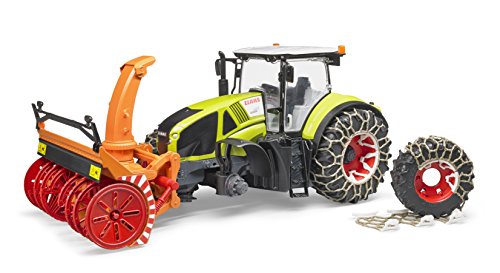 Bruder 03017 TOYS Claas Axion 950 mit Schneeketten und Schneefräse, grün - 7
