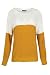 Womens Ladies Chunky Knitted Long Sleeves Round Neck Contrast Block Jumper Top