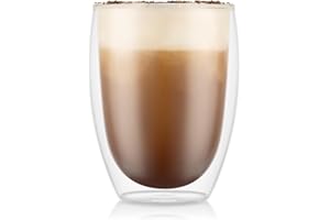 Bodum PAVINA Verres Double Paroi 6 pièces – Tasses Latte 350ml – Verres Thermiques – Borosilicate Soufflé à la Bouche