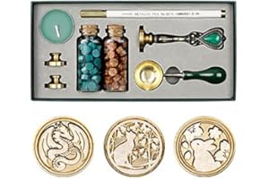 RoseFlower Cera Sigillo Kit Retrò Ceralacca Perline Cera sigilli Timbro Cucchiaio Candele per Matrimonio Compleanno Buste Invito Biglietto Regalo Biglietto di Auguri adesive hobby creativi#5