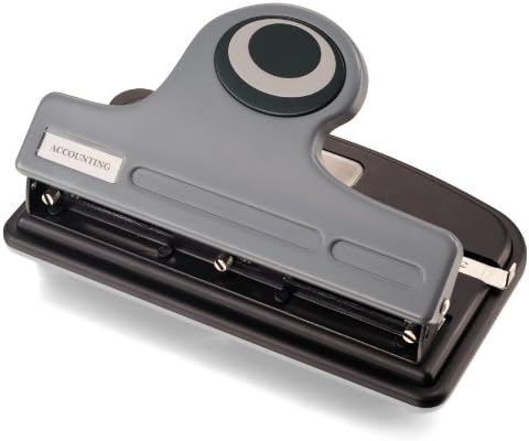 Officemate Contemporary 3-Hole Eco-Punch, 30-Sheet Capacity, Recycled/Antimicrobial, Black/Gray/Green (90133)