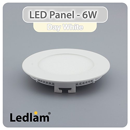 Preisvergleich Produktbild LED Einbaustrahler Panel weiss rund Ø 12cm 6 Watt neutralweiß