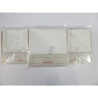 Set di 3 pacchi da 20 tovaglioli di carta bianchi 33x33cm con iniziale argento E