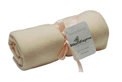 Baby Elegance Fleece Blanket (70 x 90 cm, Plain Cream)