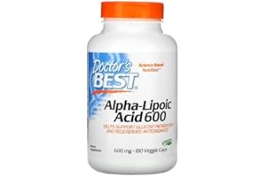 DOCTORSBEST Doctor's Best Alpha Lipoic Acid, 600mg, 180 vegane Kapseln, Antioxidantien zur Unterstützung des Stoffwechsels