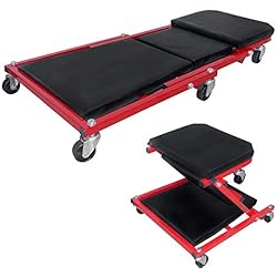 HENGMEI Chariot de Visite Mécanicien Pliable Planche de Travail Montage Voitures avec 6 Roues 360°