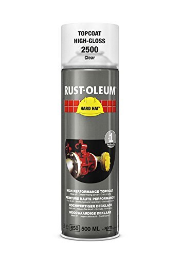 Rust-Oleum Industrial High Gloss Transparent Clear Hard Hat 2500 Aerosol Spray 500ml (12 Pack)