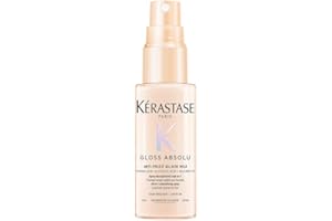 Kérastase, Gloss Absolu, Spray Multi-Beneficio per Capelli Crespi, Con Acido Glicolico, Acido Ialuronico e Olio di Rosa Canina, Anti-Frizz Glaze Milk, Formato Mini, 45 ml