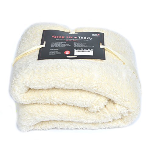 Pink Papaya SnugMe Teddy, Manta calentita y suave cachemira XL, 150 x 200 cm, 270g/m² peluche en colores diferentes