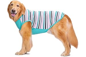 KUTKUT Cotton Striped Dog Shirts for Medium/Large Dogs Breathable Stretchy Fashion Big Dogs Clothes for Beagle, Corgi, Husky, Labarador, Golden Retriver, Samoyed etc (Size: 5XL)