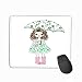 Produktbild Mouse Pad Graphics Cute Girl Dress Flowers Umbrella Rubber Boots Girl Umbrella Dog Rectangle Rubber Mousepad 11.81 X 9.84 Inch