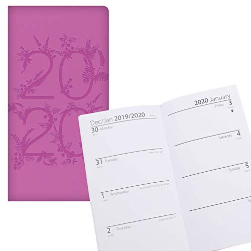 Agenda 2020 con tapa en relieve acolchada, vista semanal, color morado 3787